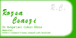 rozsa csaszi business card