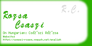 rozsa csaszi business card